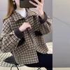 Women's Autumn 2025 Fleece-Lined Wool Jacket: Korean & British Style, Loose Fit, Slimming, Casual Blazer.