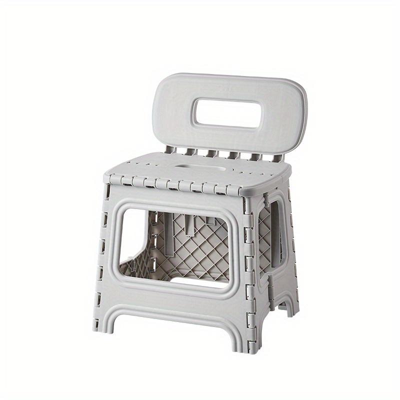 [Portable Stool] Durable Portable Foldable Plastic Stool with Backrest | Ideal for Home, Fishing, and Easy to Assemble