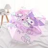 Casual My Melody & Kuromi Automatic Opening and Closing Cartoon Umbrella - Lightweight 3-Fold Design, Suitable for Fans, Travel, Daily Use - Official