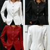 Cappotto Blazer da Donna S Slim Fit Scollo Rotondo Manica Lunga con Bottoni