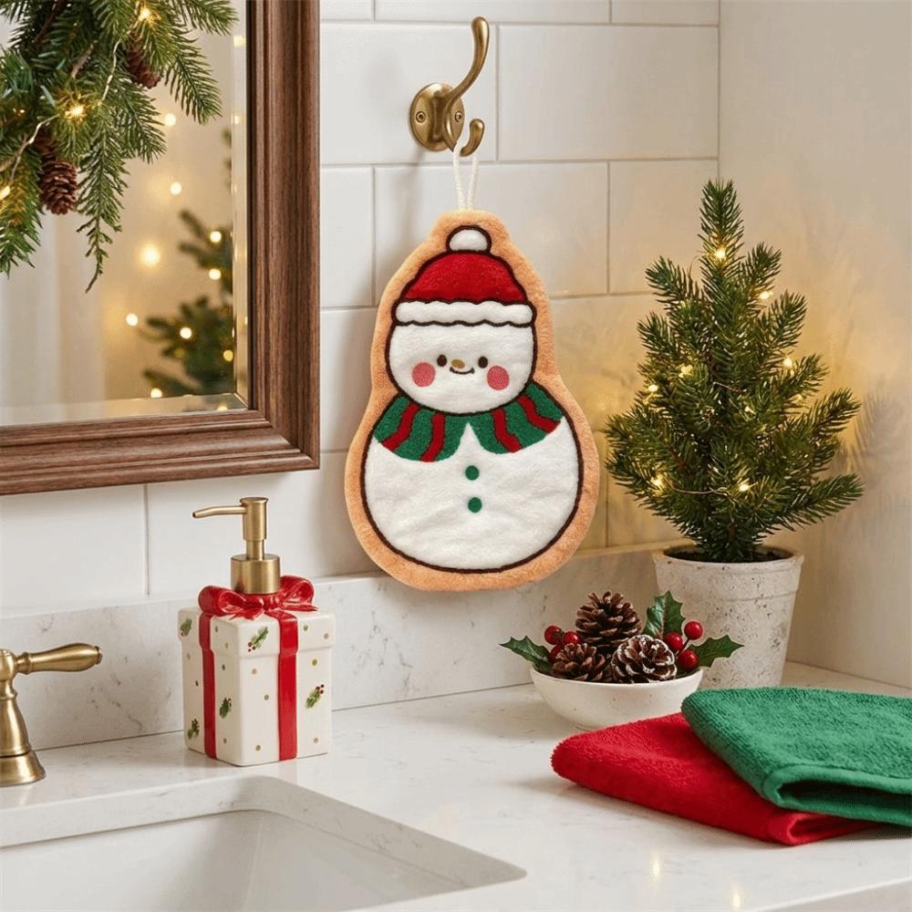 Coral Fleece Children's Small Towels Absorbent Christmas Tree Towel Cleaning Cloth  Christmas Gift
