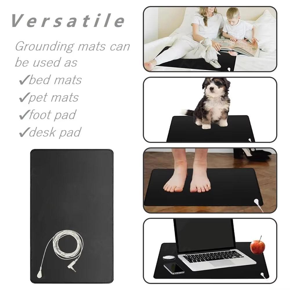 Tapis de mise à la terre Coussin pour les pieds Tapis mis à la terre 26,7x9,8 pouces Tapis de thérapie de mise à la terre pour bureau Ordinateur portable avec cordon