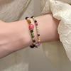 1PCS Pink Bead Bracelet, Bohemian Style Hand Woven Bead Accessory, New Chinese Style Bracelet with High-end Fashion, Suitable for Pairing