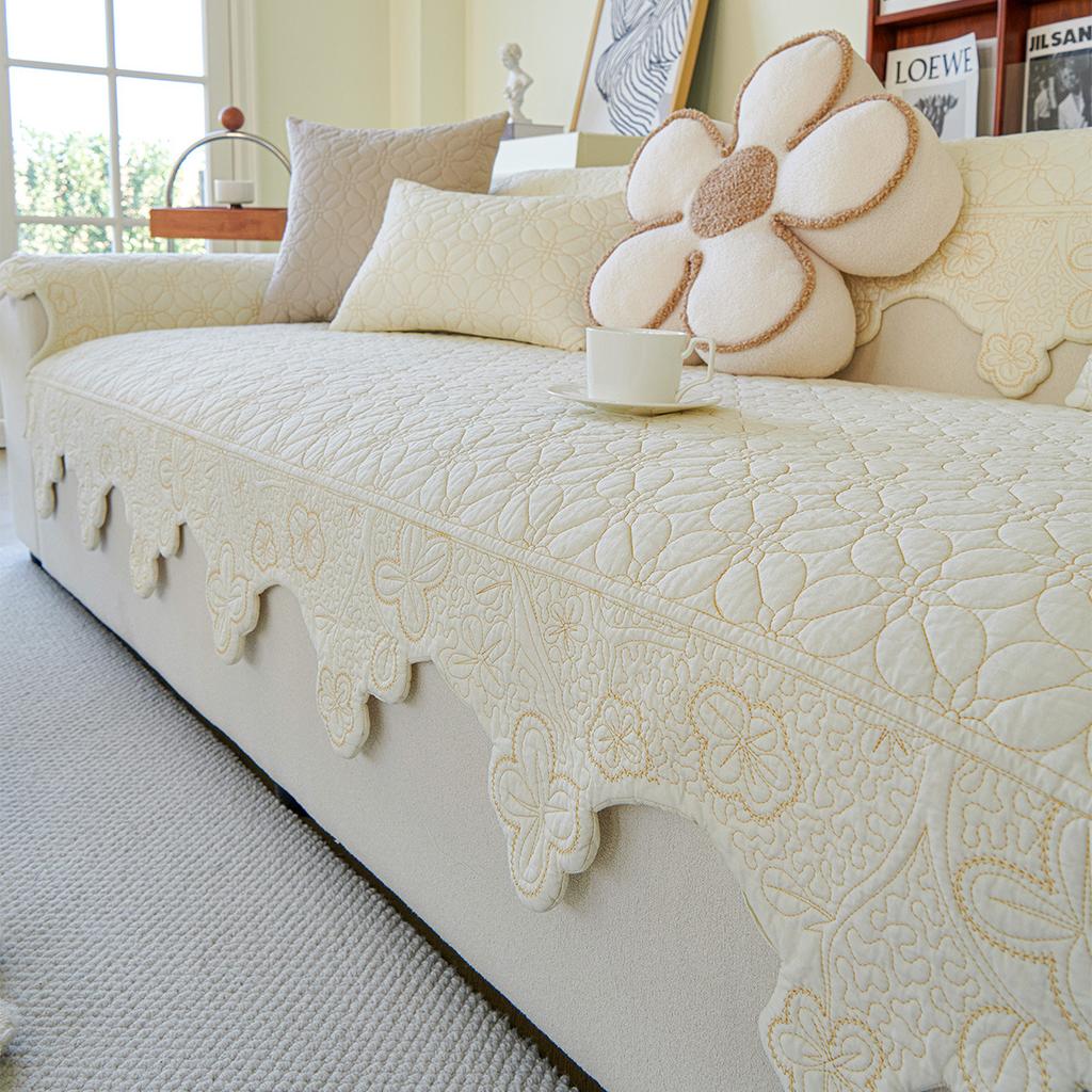Ins Cream Autumn And Winter Cotton Sofa Cushion Living Room Seat Cushion Sofa Towel Seat Cushion Simple Sofa Cover Non-Slip Cloth
