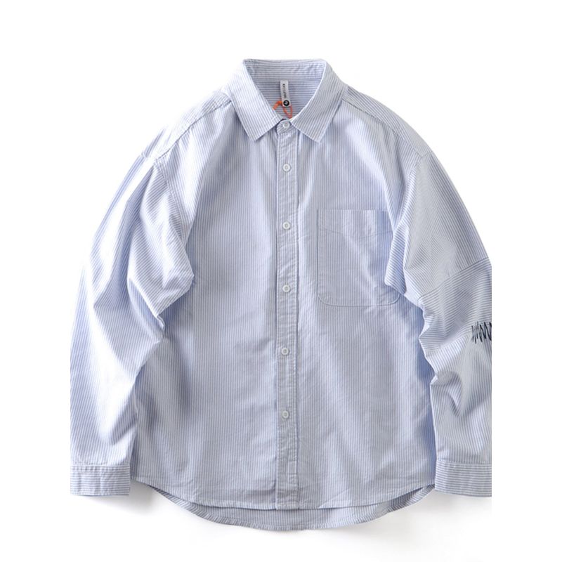 Japanisches Retro Reines Baumwoll-Oxford-Hemd Herren Langarm Herbst- und Winterstil Exportqualität Vollbaumwolle Freizeithemdjacke
