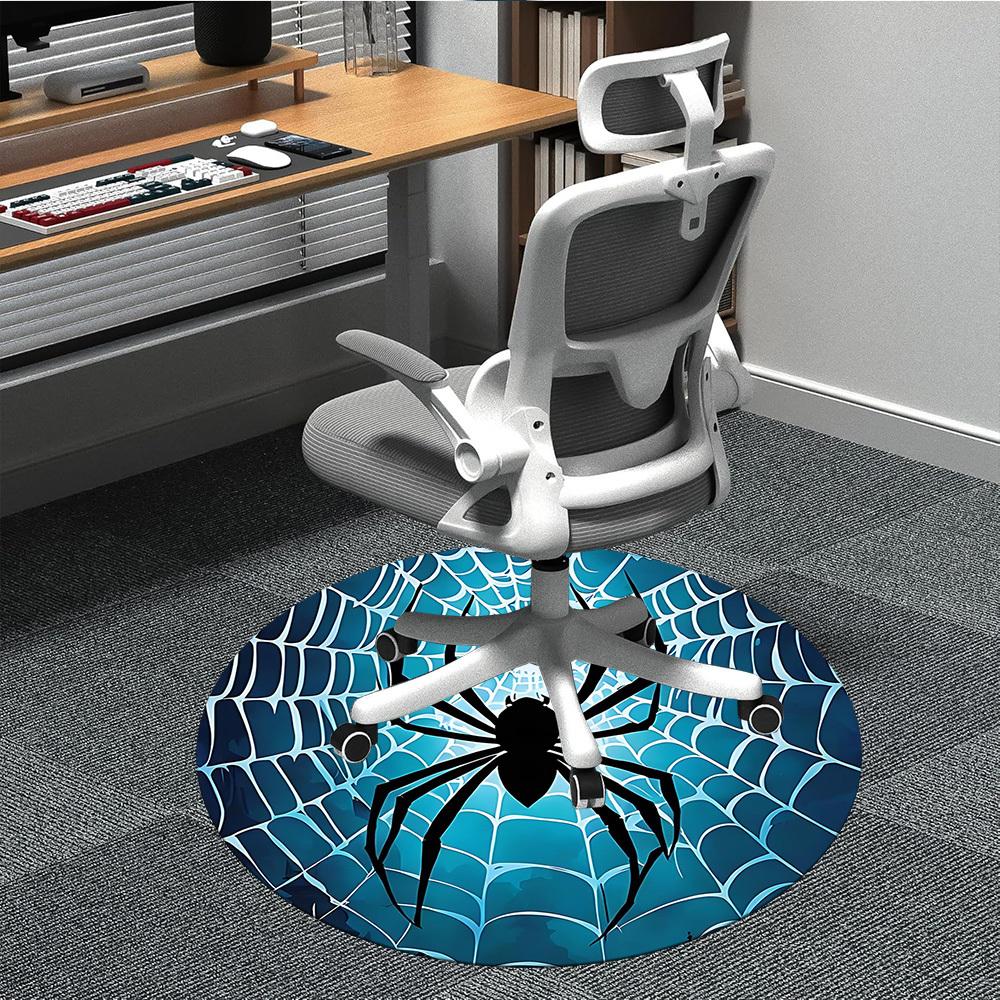 1PCSpider Web Office Round Area Rug,  Mat Suitable For Office, Under Office Chairs Bedroom Living Room Home Decor, Room Deco