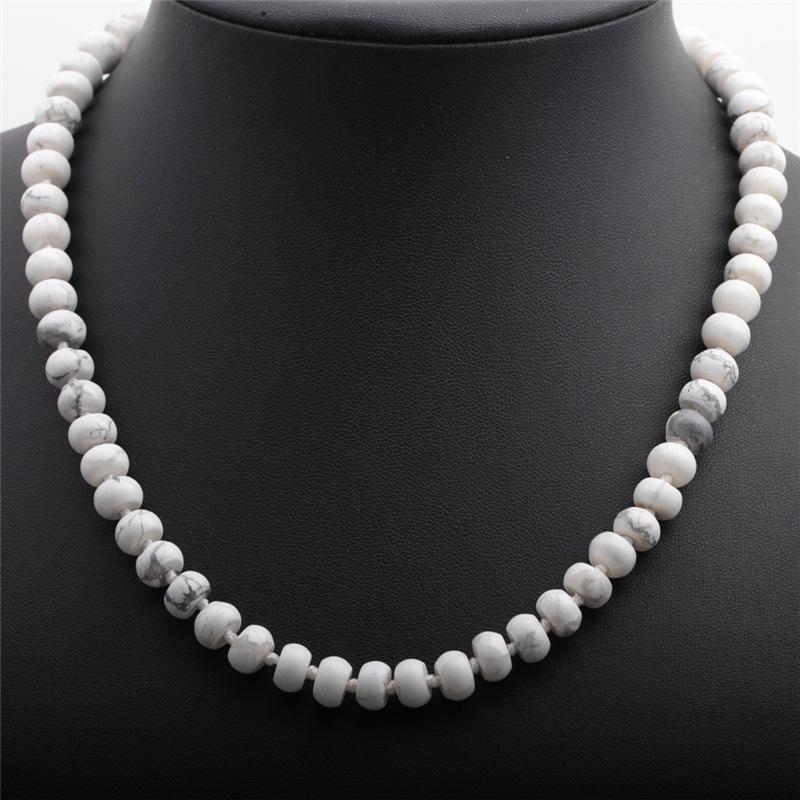 Natural stone necklace, Crystal agate, rainbow stone necklace, 5 * 8mm, abacus knotted necklace