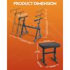STRICH Z-Shaped Piano Keyboard Stand & Chair Set for Stage, Studio, and Live Performances, Adjustable Height, Compatible with 54/61/73/76/88-Key Digit