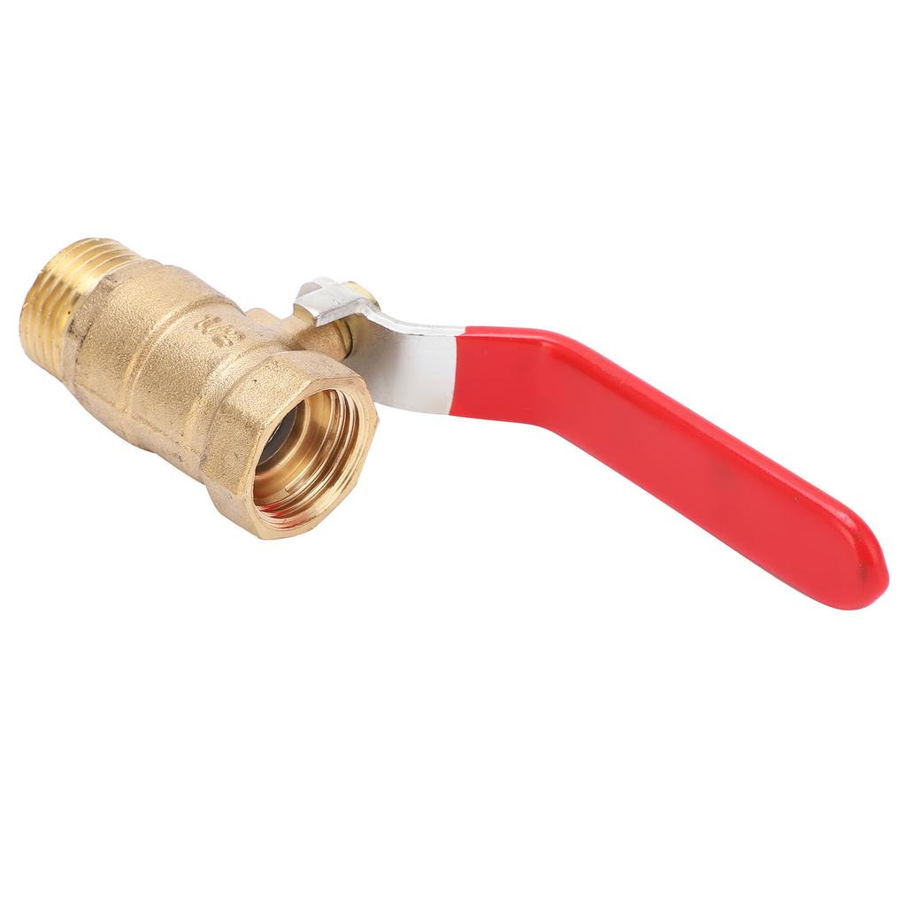 Ball Valve 12 Inner Outer Wire Thickening Brass Blowdown Valve with Red Handle for Air Compressor