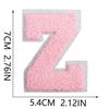 Roaring Sky A-Z Pink Chenille Embroidery Patch: 7cm Iron-on Sticker for Bags