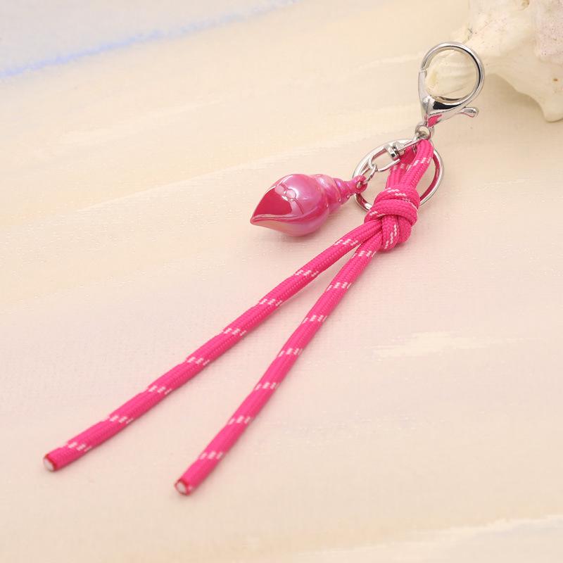 Trendy Handmade Dolphin & Shell Braided Rope Tassel Keychain