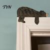 Nursery Door Frame Decoration Wood Brown Bear Topper, Adorable Shape Statue Decor, Nature Inspired Room Decor Animal Shelf Corner Wall Art for