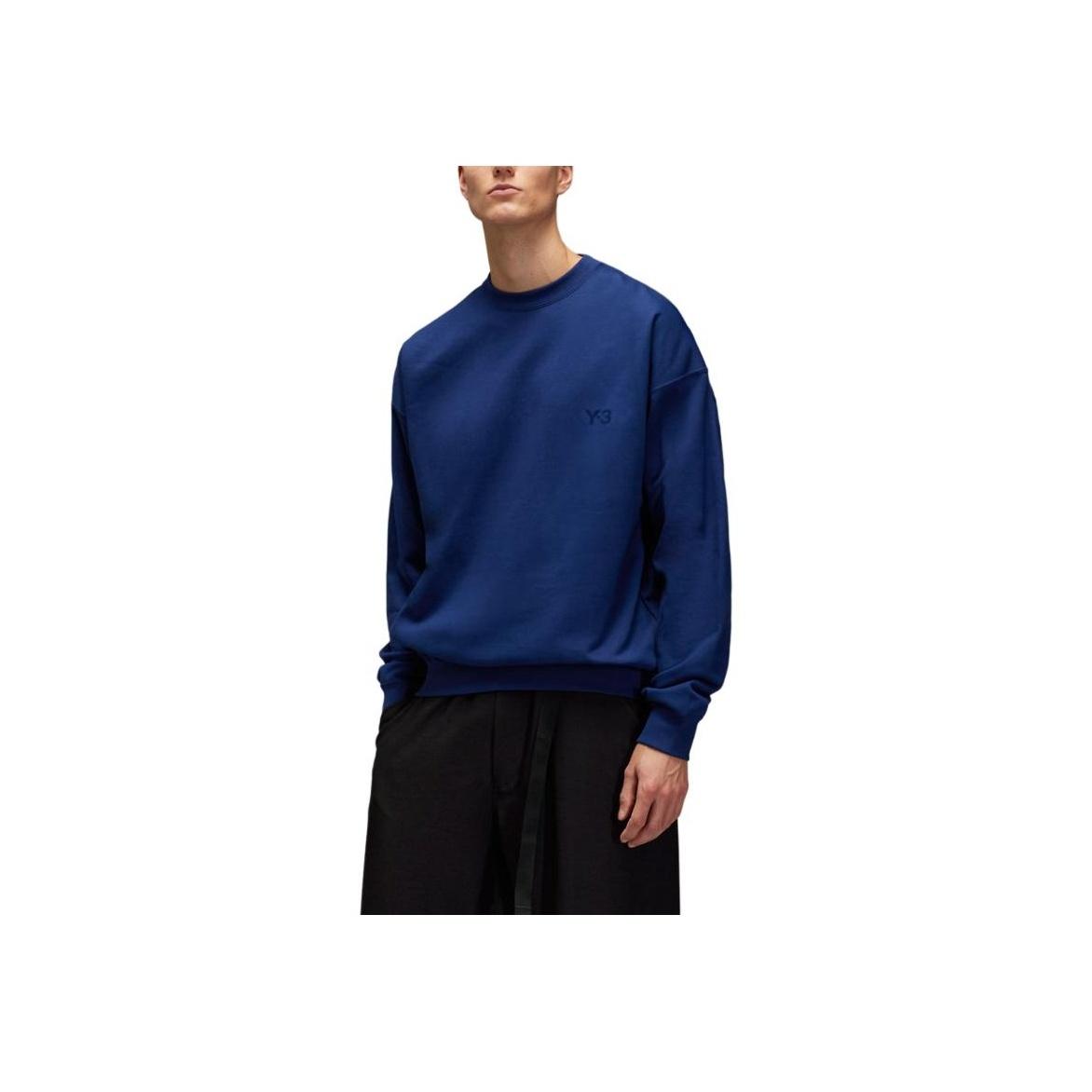 

Y-3 Solid Color Round Neck Drop Shoulder Long Sleeve Sweatshirt Men sweatshirt Dark-Blue JM7867 S