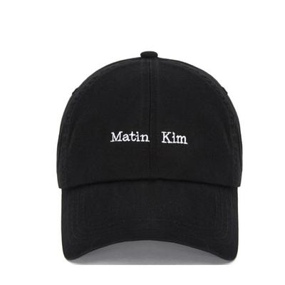MATIN KIM  Mini Classic Logo Ball Cap Black – Cotton Adjustable Baseball Hat