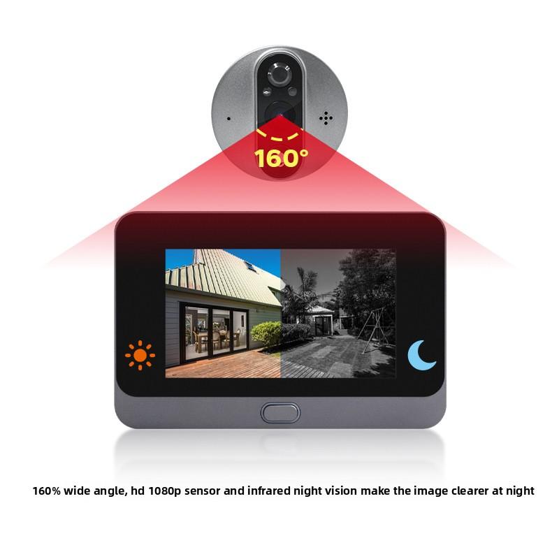 QR-039 1080P HD Wireless Visual Intercom Doorbell with 160 Wide-angle Lens Two-way Audio Wi-Fi Connectivity Night Vision