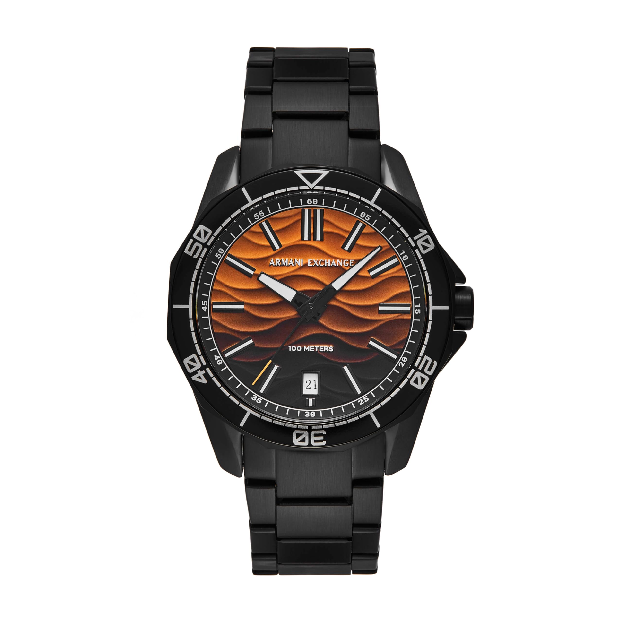 Мужские часы Armani Exchange с тремя стрелками и датой, черная нержавеющая сталь, AX1964