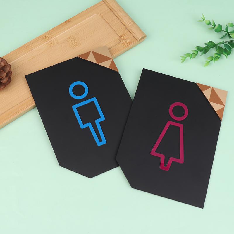 Bathroom Instruction Sign Restroom Signage Wc Wall Sticker Hotel Restaurant Public Shope Toilet Signage
