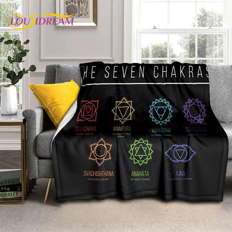 3D Yoga Meditation Rainbow 7 Chakra HD Soft Flannel Blankets,Throw Blanket Comfortable Blanket for Picnic Beds Home Bedroom Gift