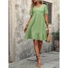 Summer Women's Dress Loose Casual Short Sleeve Corset Fluttering Dresses