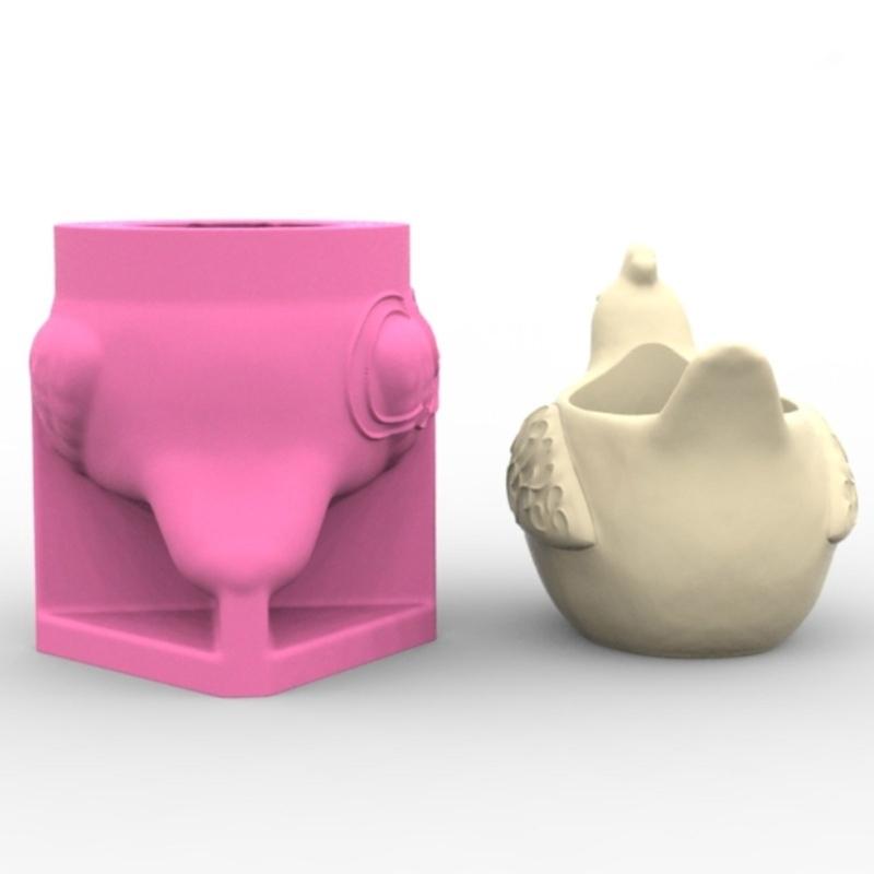 Multifuntional Silicone Vase Mold Hen Shape Planter Moulds for Succulent Planters and Creative Homes Decorations