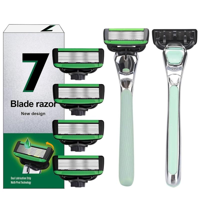 Safety Razors Safety Shaving Razors Metal Razors with 5 Safety Razors Blades,Ecofriendly Razors with Ergonomic Handle