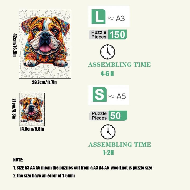 Irregular Puppy Animal Wooden Puzzle for Adult Children Gift Brain Teaser Game Fantasy Dog Christmas Present Box Puzzles Toys