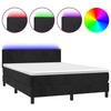 Maison Exclusive - Sommier à lattes de lit avec matelas LED Noir 140x200cm Velours