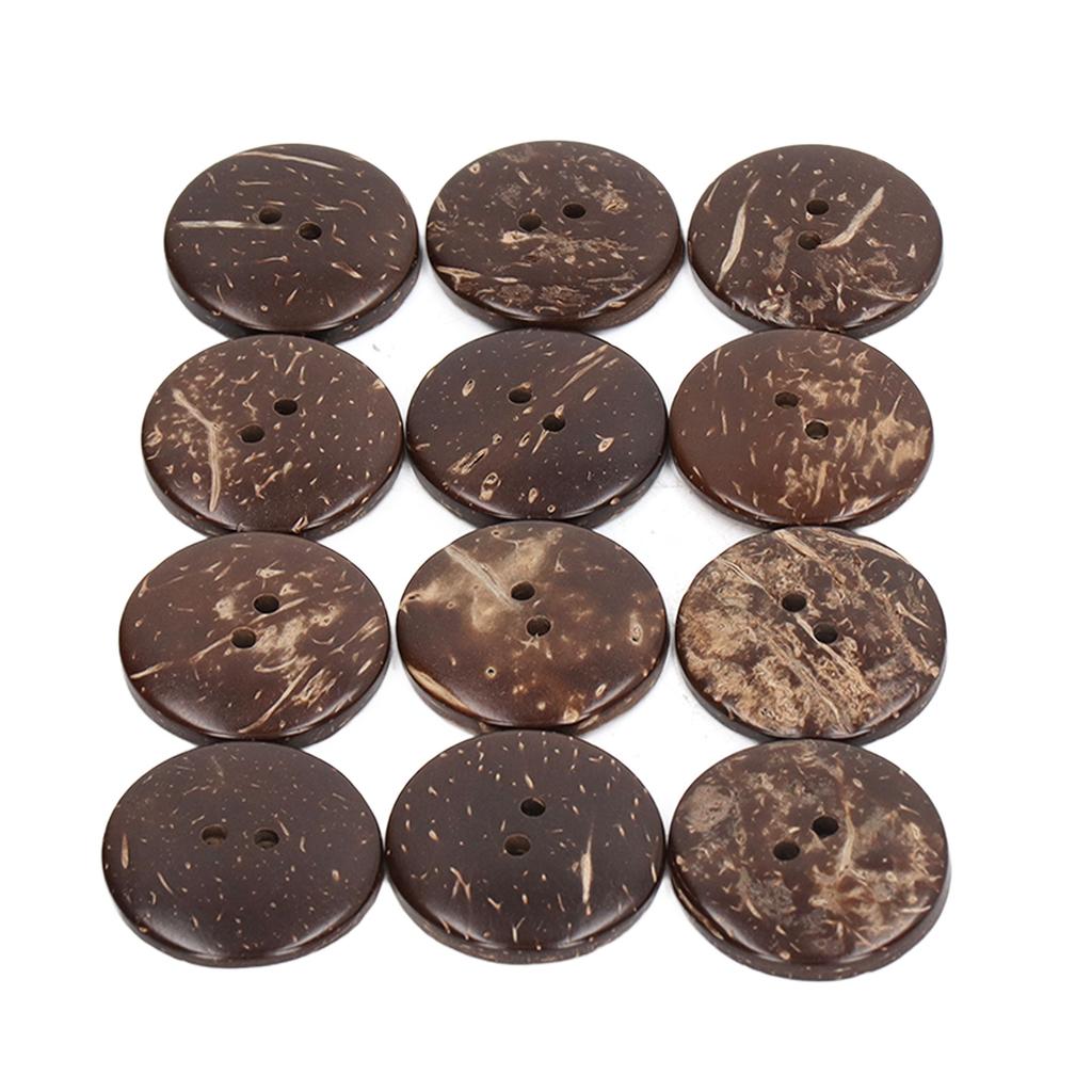 50pcs Wooden Buttons Round Coconut Texture Double Hole Composite Wood 25mm DIY Sewing Buttons for Art Project