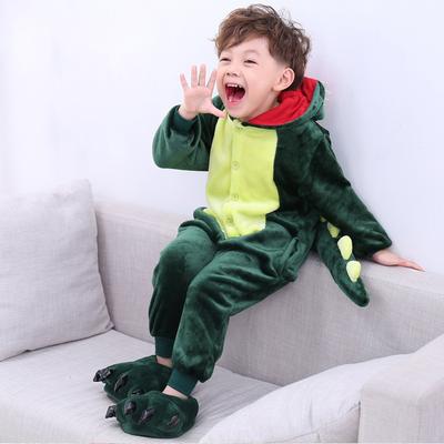 Green Dinosaur Cosplay Pyjamas Kigurumi Onesie Pajamas Kids Boys Hooded Sleepwear Winter Shoes for Kids Funny Gifts Costume Clothes Girl Outfits