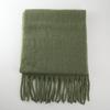 Versatile soft waxy solid color imitation cashmere fringed scarf women's winter lengthened warm thickened scarf shawl