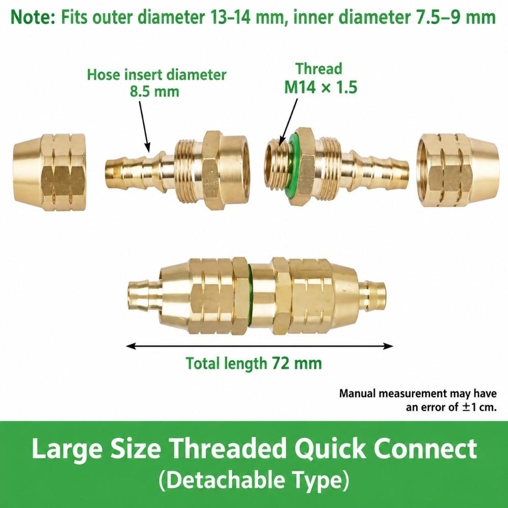 High Pressure Quick Coupling Connector Copper Copper Hose Connector for Dosing Hose Connection
