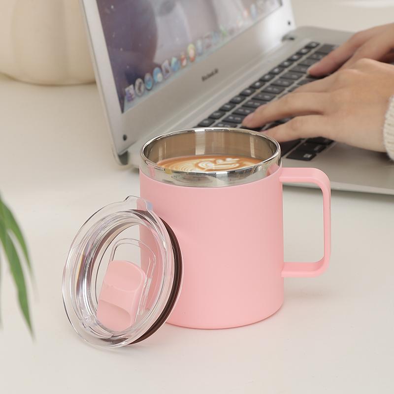 304 Stainless Steel Coffee Cup Mug 650ml Double Layer Anti Scalding Insulated Water Bottle With Lid Milk Cup Tea Cup With Handle