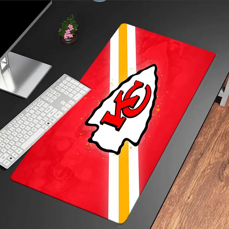 Kansas City Chiefs Logo Mauspade, Gummibasis, Esports Schreibtischmatte, Mauspade für Gamer und Bürogebrauch, Gaming Schreibtisch, leicht zu reinigende Matte