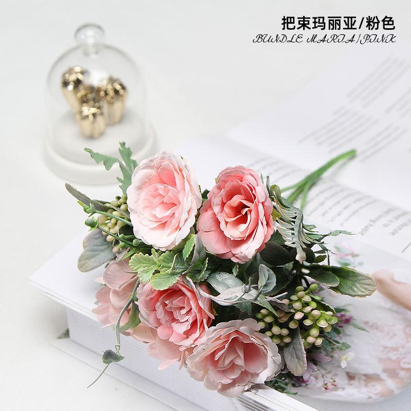 Realistic Faux Artificial Flower Bouquet Wedding Bridal Bouquet Hydrangea Peony Rose Bouquet