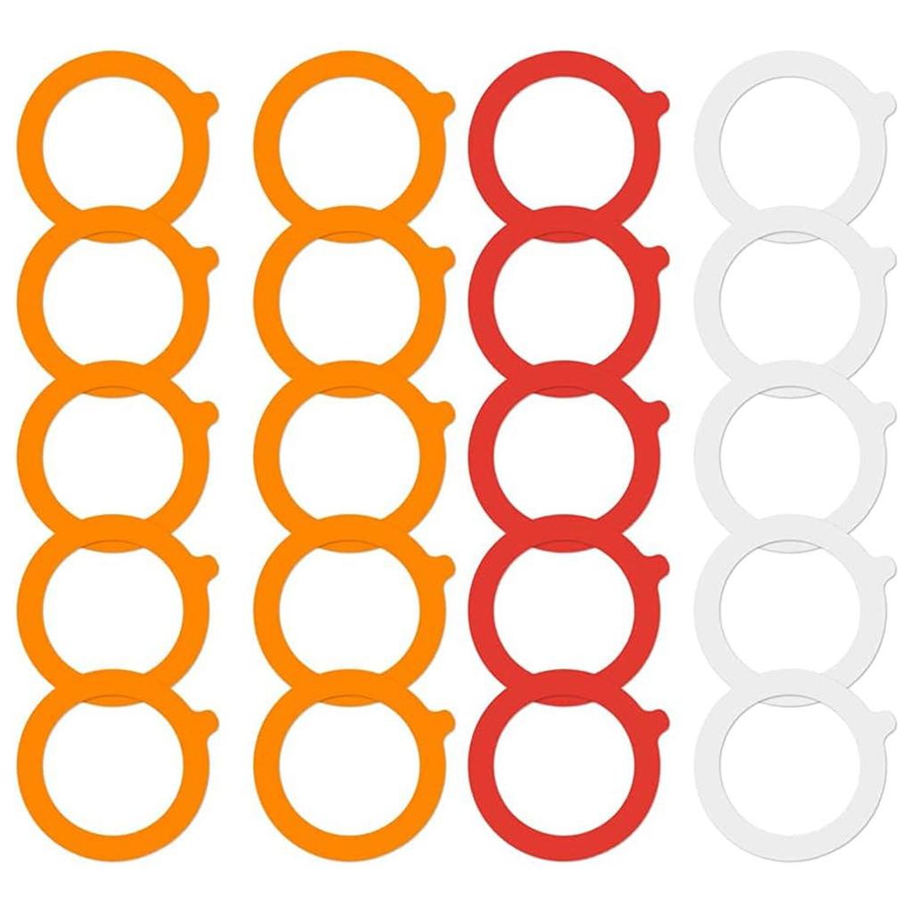 20 stycken Silikonburktätningar Ersättningsgummitätningar för Mason Glasburk Silikontätningar Lufttäta Silikon