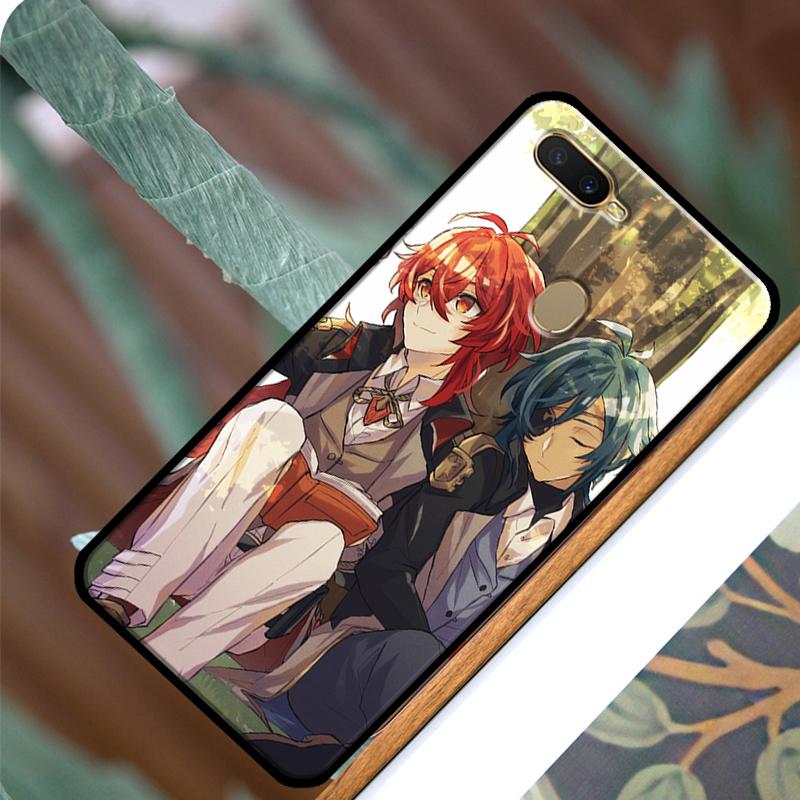 Kaeya und Diluc Genshin Impact Handyhülle für OPPO A15 A3S A5S A52 A72 A54 A74 A94 A83 A91 A93 A5 A9 A31 A53 A53S 2020