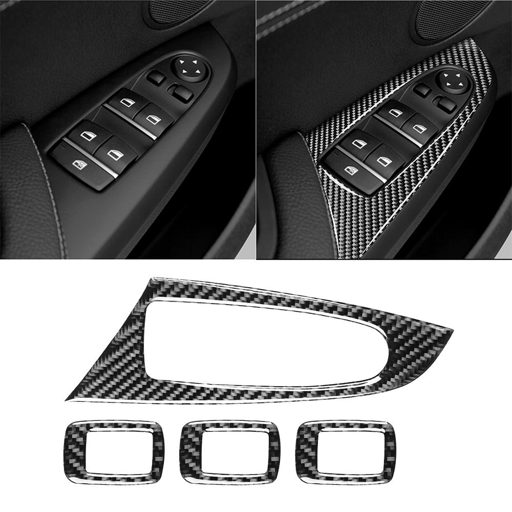 

4 шт., углеродное волокно, переключатель стеклоподъемника автомобиля, панель управления, рамка, декоративные наклейки для BMW X3 F25 X4 F26, авто интерьер A Type