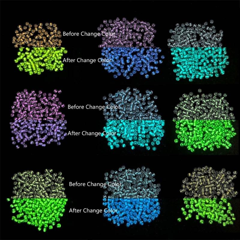 660Pcs Luminous Bead Glow in The Dark UV Bead Color Changing Reactive for Pony Bead Acrylic Glowing Beads for DIY Bracel
