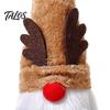 DIY Christmas Crafts Gnome Figurine, Snowflake Knit Hat LED Light Up Rudolph Gift Ideas Doll, Nordic Noel Plush Ornament for Home, Festive Party