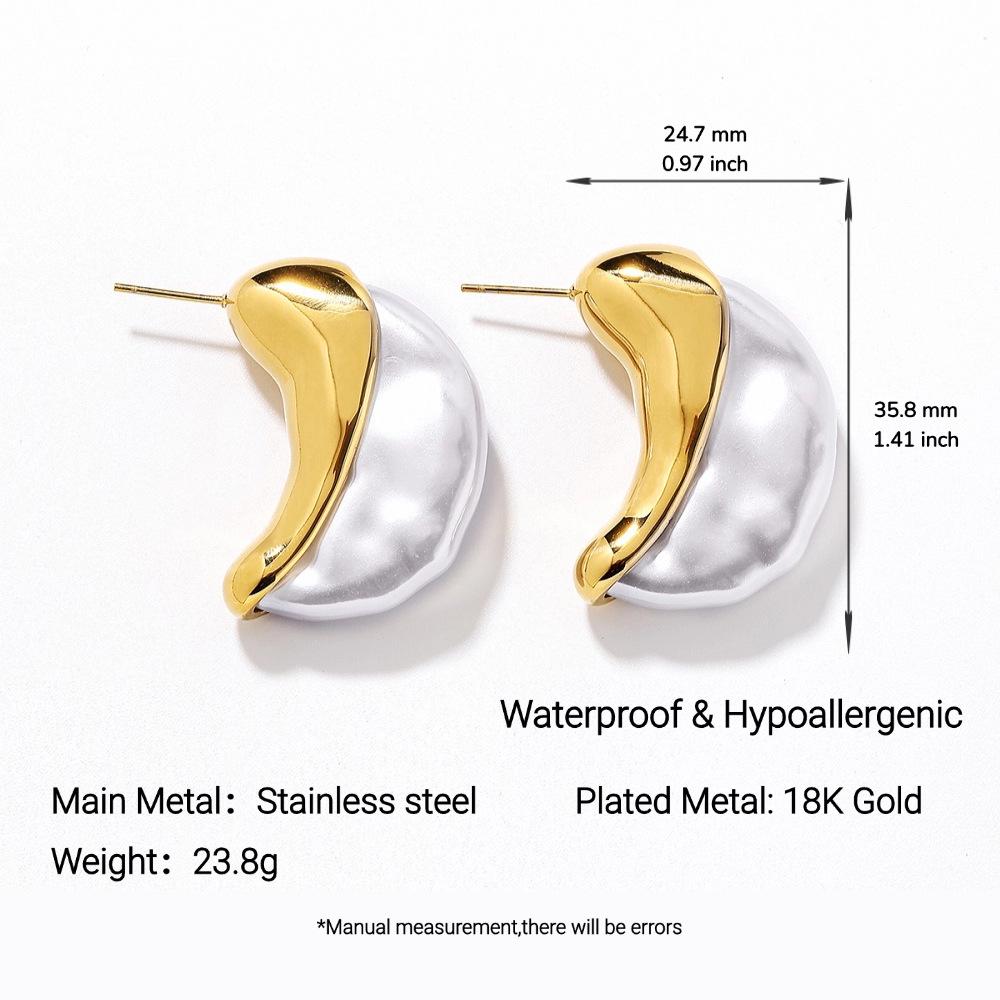 

Серьги-гвоздики Ying Tai Полумесяц из нержавеющей стали, титана и с покрытием 18K золотом - Не тускнеющие, Высокий блеск, Европейский/Американский стиль для женщин.