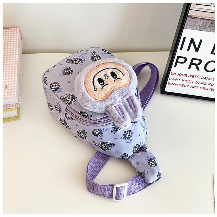 Summer new children's cartoon Labubu chest bag waist bag versatile crossbody bag travel lightweight storage bag