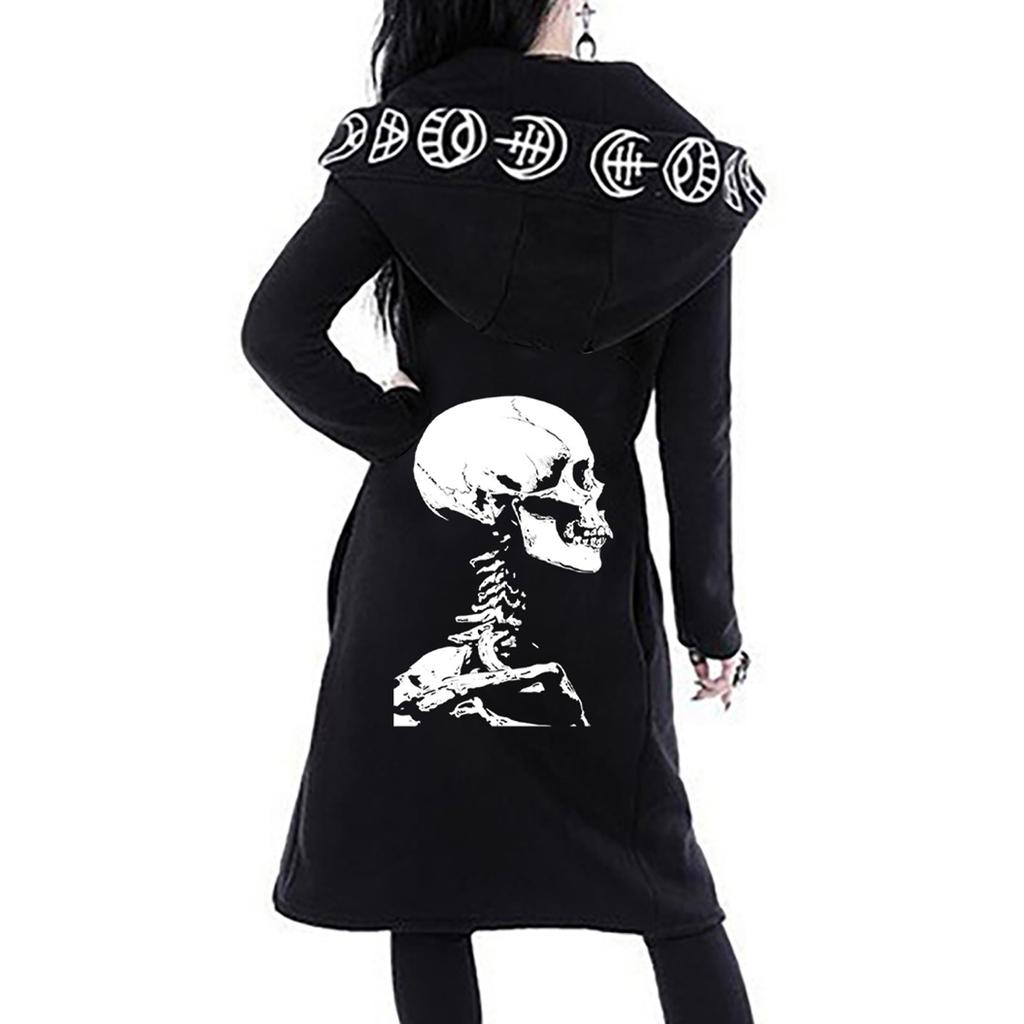 Sweat-shirt gothique Vintage pour femmes, manches longues, grande taille, manteau Cardigan à capuche
