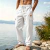 Pantaloni Cargo Larghi Casual da Uomo in Lino, Vestibilità Larga Leggera con Tasche Multiple