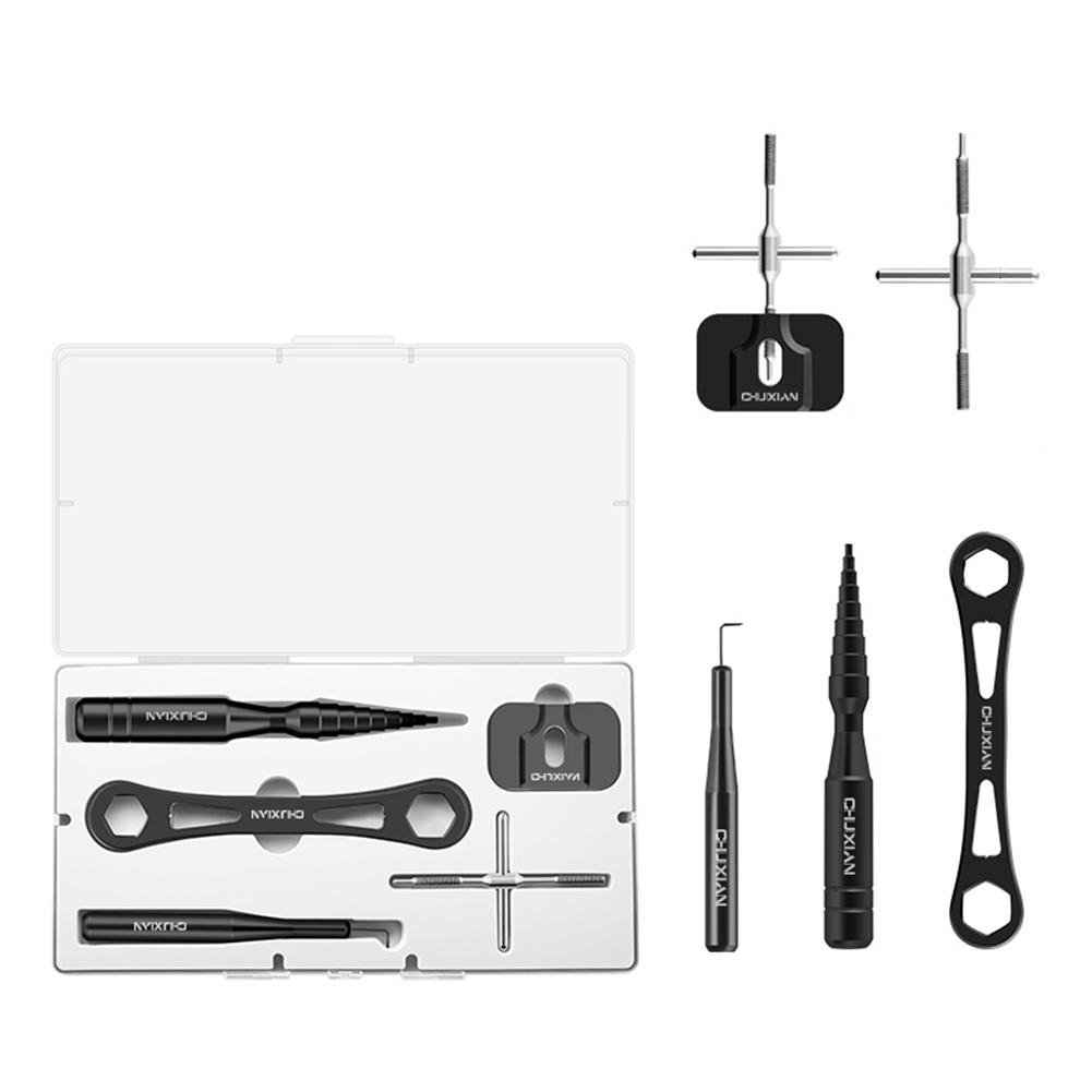 Lure Fishing Wheel Aluminum Alloy Disassembling Tool Fishing Wheel Maintenance Tool Including Disassembling Pin Wrench Trapezoidal Cone