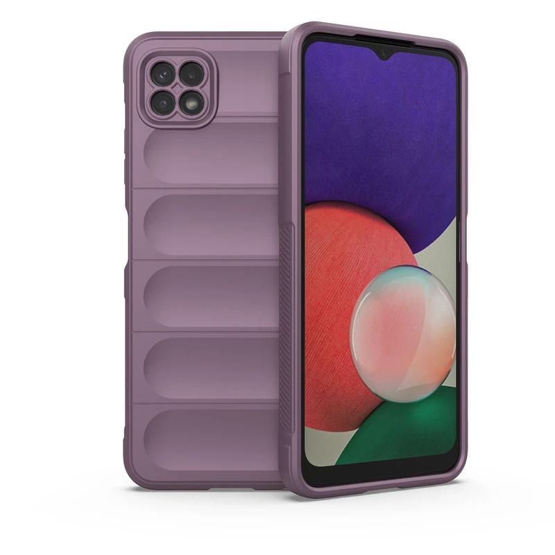 Für Samsung Galaxy A22 5G Rückseite Handyhülle Flüssigsilikon Sturzsicher Stoßfest Armor Funda Coque Hüllen