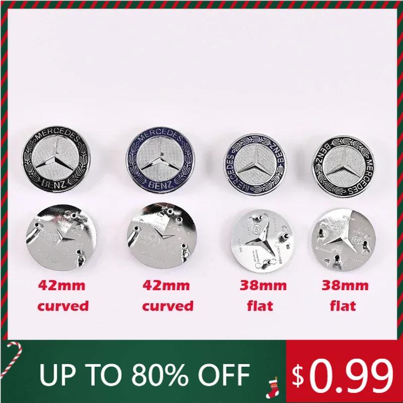 2025 Gorący 38mm 42mm 3 Piny ABS Emblemat Samochodowy Grill Przedni Krawędź Maski Odznaka na Maskę dla Mercedes Benz Stary Model Klasy C/E/S C200 E300 S4