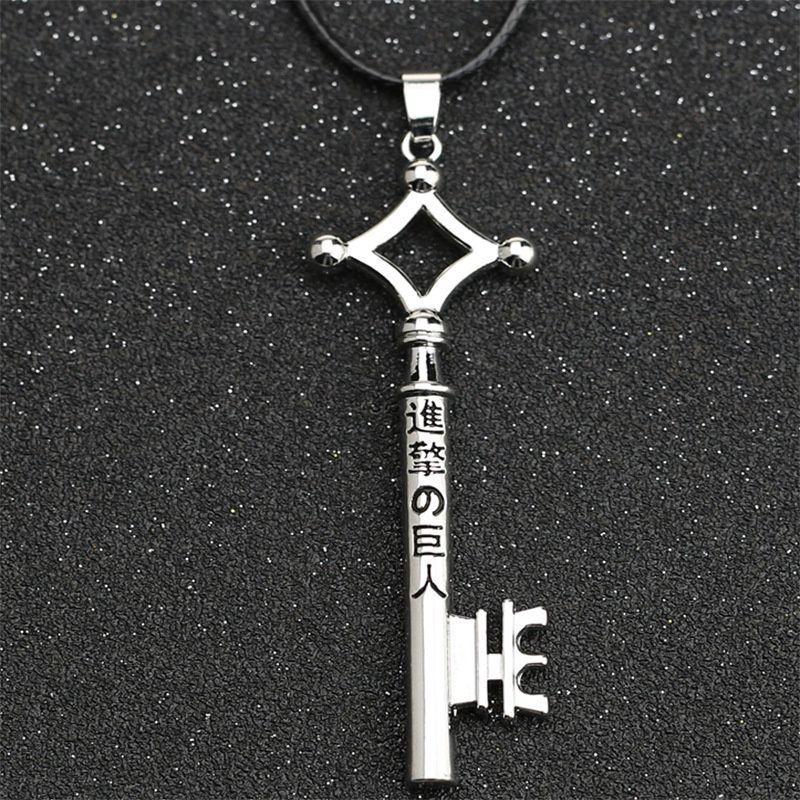 Anime Attack on Titan Necklace Eren Key Shingeki No Kyojin Pendant Vintage Retro Necklace Cosplay Party Jewelry