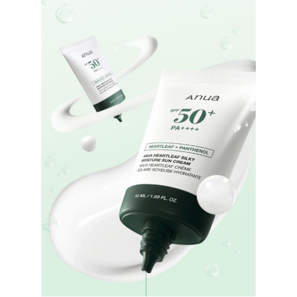 Anua Heartleaf + Panthenol Silky Moisture Sun Cream (Sunscreen) SPF50+ PA++++ 50ml