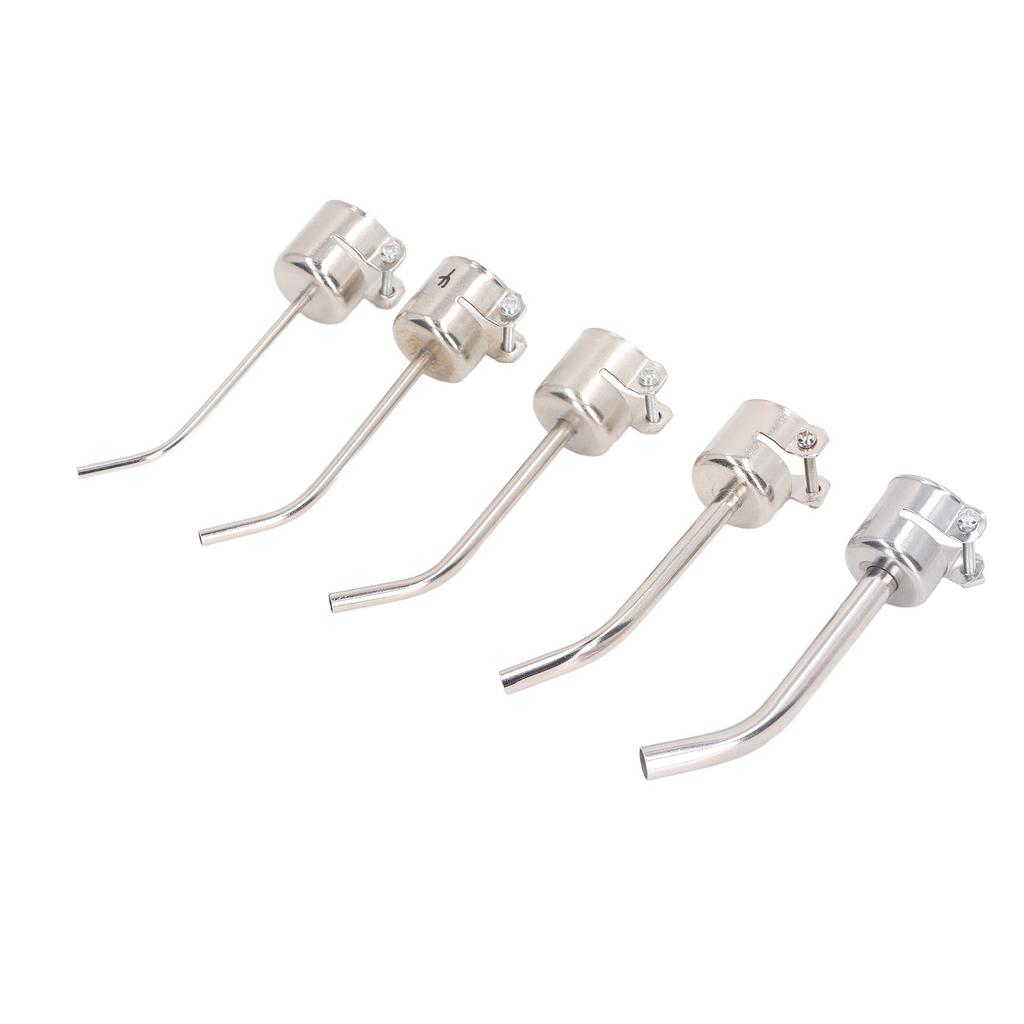5Pcs Heat Gun Nozzle Aluminum Alloy Curved Hot Air Nozzle Tip Soldering Station Accessory for 850