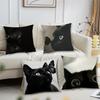 Kawaii Black Cat Cushion Cover For Pillow Printing Sofa Decoration Home Car Room Coffee Shop Office Nordic Simplicity